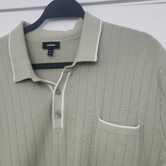 Express Men's Polo Shirt - Light Olive - Picture 2 of 4